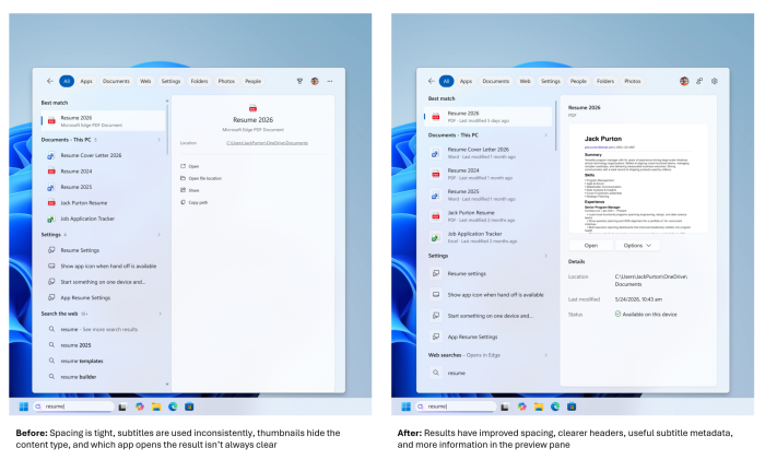 Neue Suche in Windows 11 (Bild: Microsoft)