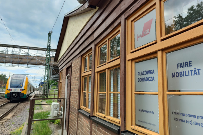 Am bisherigen Bahnhof Fangschleuse gibt es auch ein Gewerkschaftsbüro. (Foto: Friedhelm Greis/Golem)