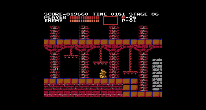 Die Fallen erfordern gutes Timing. Wenn Simon die Dornenbretter berührt, verliert er seine gesamte Lebensenergie. (Bild: Konami; Screenshot: Medienagentur Plassma/Olaf Bleich)