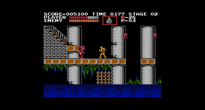 Angriff der Fischmonster: Diese Biester springen aus dem Wasser und rennen auf Simon zu. (Bild: Konami; Screenshot: Medienagentur Plassma/Olaf Bleich)