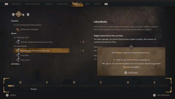 Im Tagebuch sind alle Missionen ausgeführt. (Bild: Revel Wolves / Screenshot: Golem)