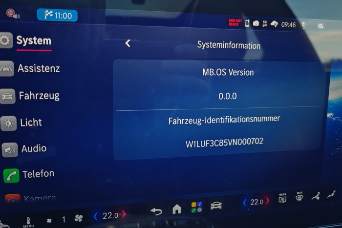 Die Versionsnummer des Betriebssystems MB.OS steht noch ganz am Anfang. (Friedhelm Greis/Golem)