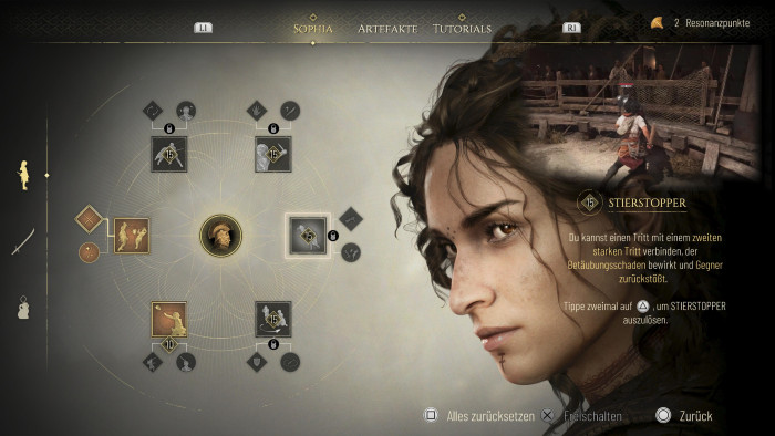 Ab und zu darf Sophia ihre Fähigkeiten im Talentbaum verbessern. (Bild: Asobo Studio/Screenshot: Golem)