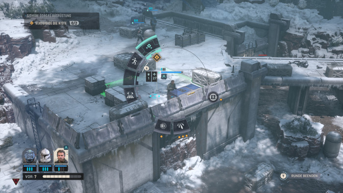Weder einen Todesstern noch einen Planeten: In einem Einsatz sollen wir schlicht eine Kiste verteidigen.  (Bild: EA / Screenshot: Golem)