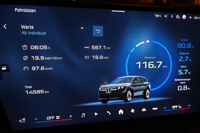 Auf der Fahrt mit bis zu 130 km/h lag der Verbrauch bei fast 20 kWh pro 100 km. (Foto: Friedhelm Greis/Golem)