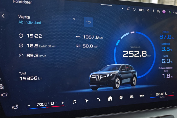 Der Durchschnittsverbrauch auf der gesamten Testfahrt lag bei 18,5 kWh pro 100 km. (Foto: Friedhelm Greis/Golem)