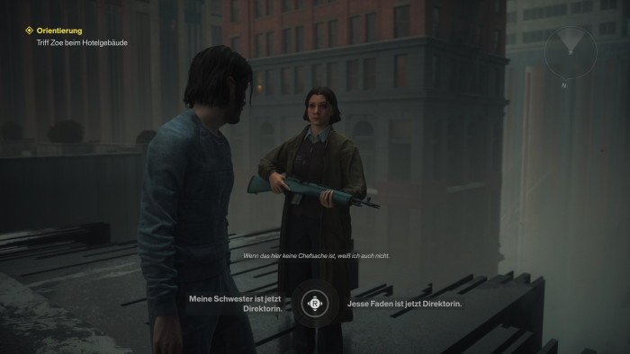 Immer wieder gibt es Gespräche mit anderen Figuren. (Bild: Remedy / Screenshot: Golem)