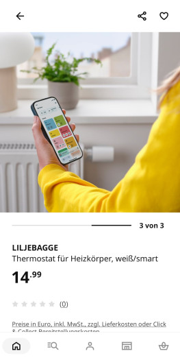 Liljebagge ist bereits in der Ikea-Smartphone-App gelistet (Bild: Ikea/Screenshot: Golem)