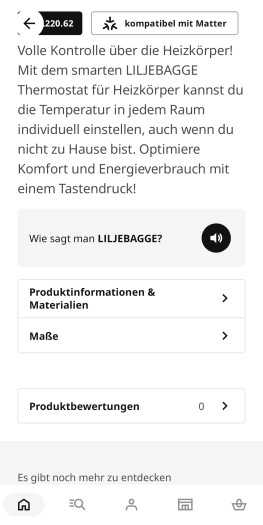 Liljebagge ist bereits in der Ikea-Smartphone-App gelistet. (Bild: Ikea/Screenshot: Golem)