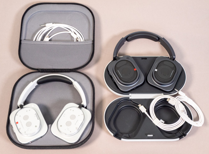 Links der Headphone (1) mit Reiseetui, rechts daneben der Headphone (1) Pro mit Hartschalenverkleidung (Bild: Martin Wolf/Golem)