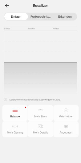Für den Headphone (1) Pro gibt es zwei unterschiedliche Ansätze, den Klang mittels Equalizer anzupassen. (Bild: Nothing/Screenshot: Golem)
