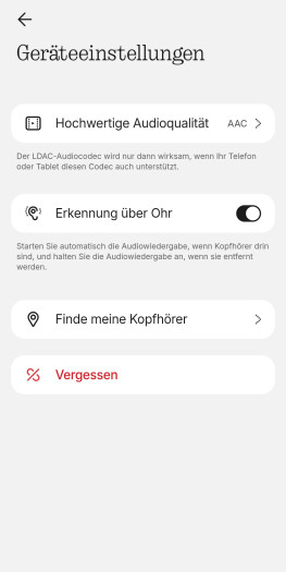Die Trageerkennung beim Headphone (1) Pro ist misslungen. (Bild: Nothing/Screenshot: Golem)