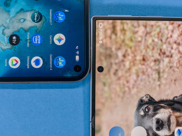 Sowohl Google als auch Samsung verbauen innen Punch-Through-Kameras. (Bild: Tobias Költzsch/Golem)