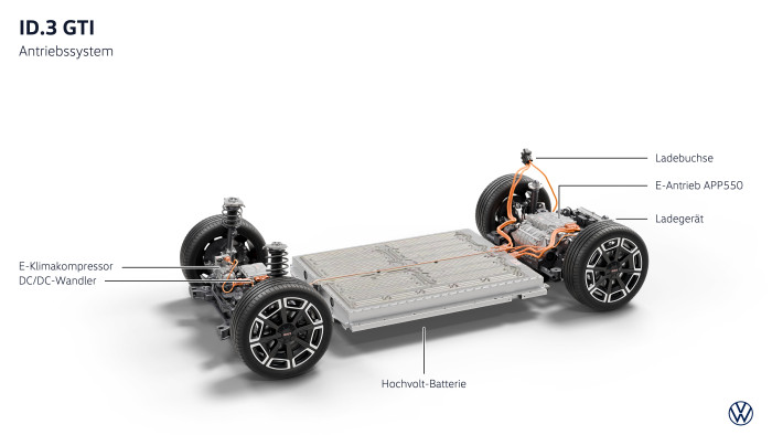 Die Batterie hat eine Kapazität von 79 Kilowattstunden (kWh). (Grafik: VW)