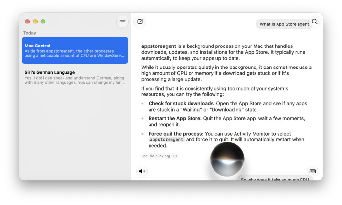 Siri AI ist leider noch immer stark beschränkt. (Screenshot: Christian Rentrop)