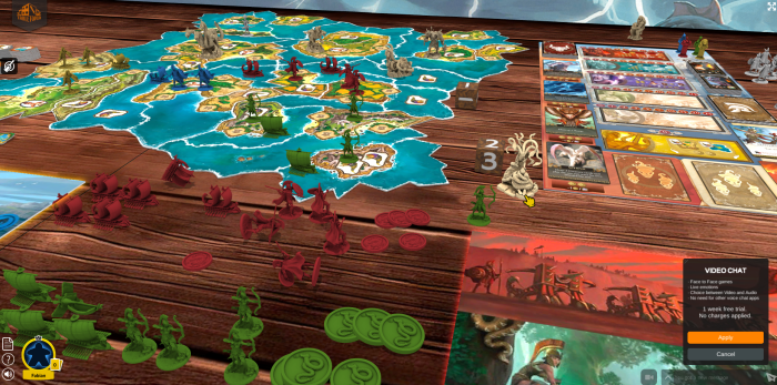 Hellas-Klopper auf dem virtuellen Spieltisch: Cyclades ist auch in der Tabletopia eine wahre Odyssee. (Screenshot: Fabian Mauruschat)